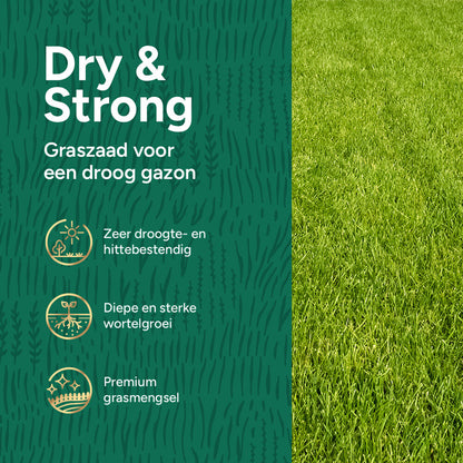  Dry & Strong Premium - Droogtebestendig Graszaad 10 Kg - 500 M²