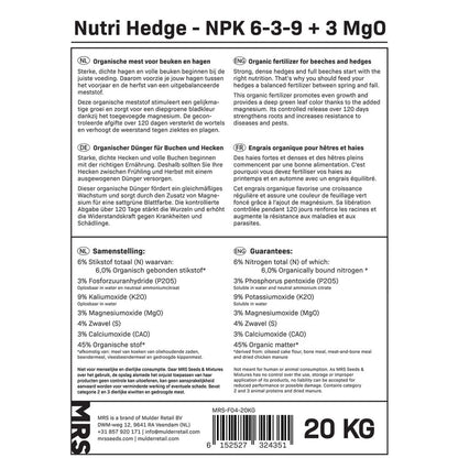  Nutri Hedge - Organische Mest Beuken & Hagen 20 Kg