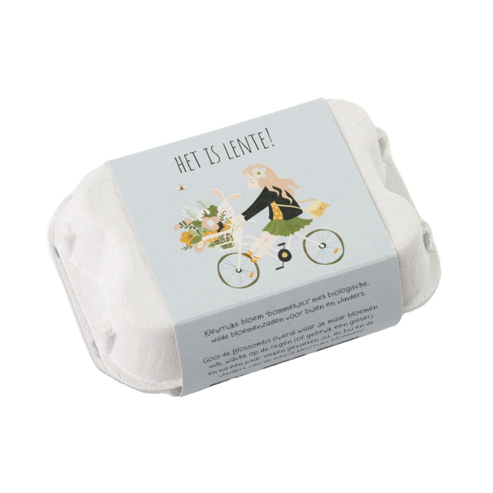  Cadeau Eierdoosje 'Het Is Lente' - 6 Zaadbolletjes