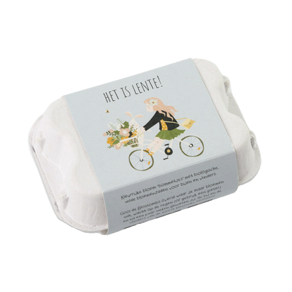  Cadeau Eierdoosje 'Het Is Lente' - 6 Zaadbolletjes