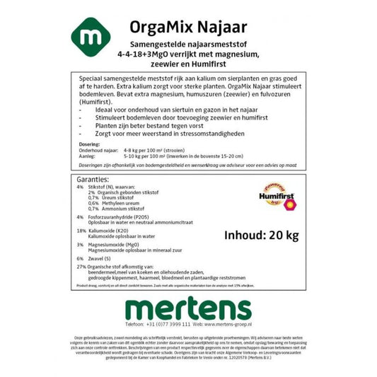  OrgaMix Najaarsmeststof | 20kg