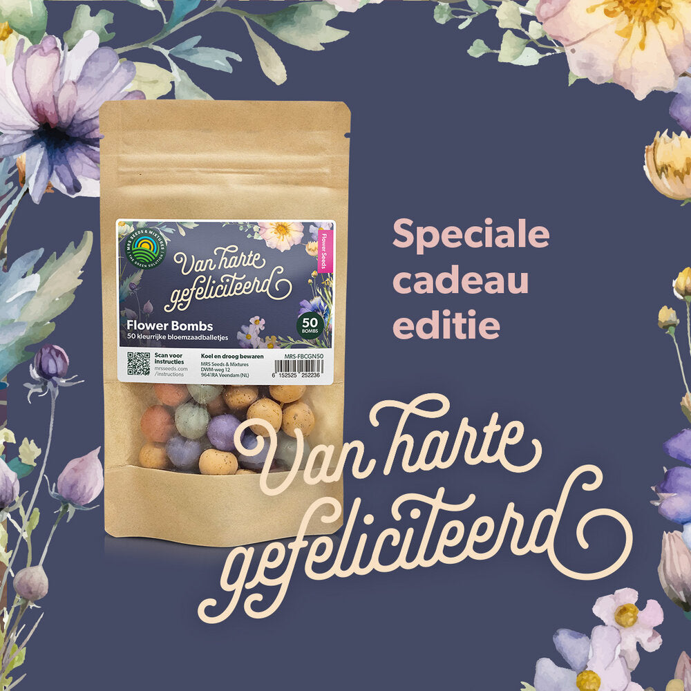  Flower Bombs - Zaadbommen Mix - Van Harte Gefeliciteerd!