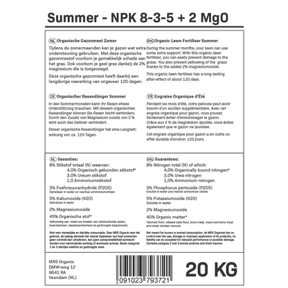  Summer - Organische Gazonmest Zomer | 20KG-400m2