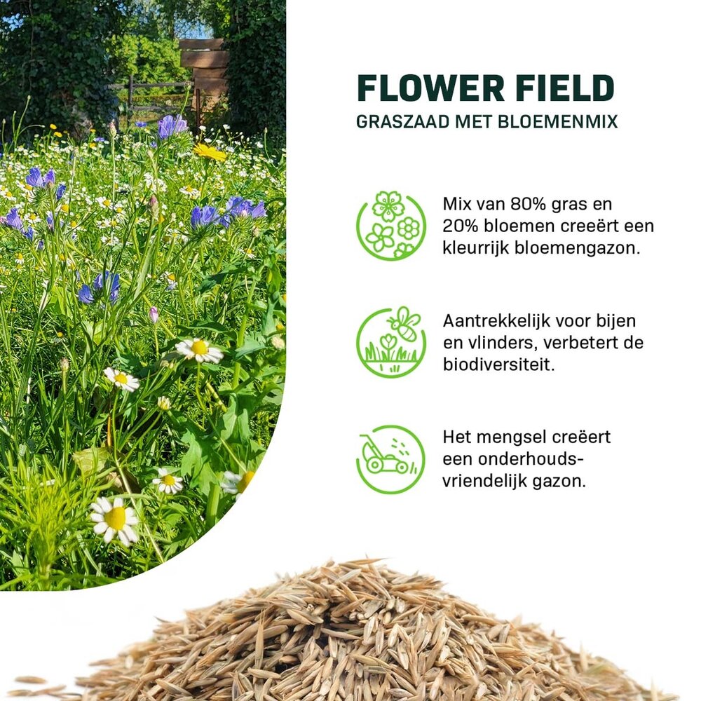  Flower Field - Graszaad Met Bloemenmix