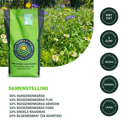  Flower Field - Graszaad Met Bloemenmix