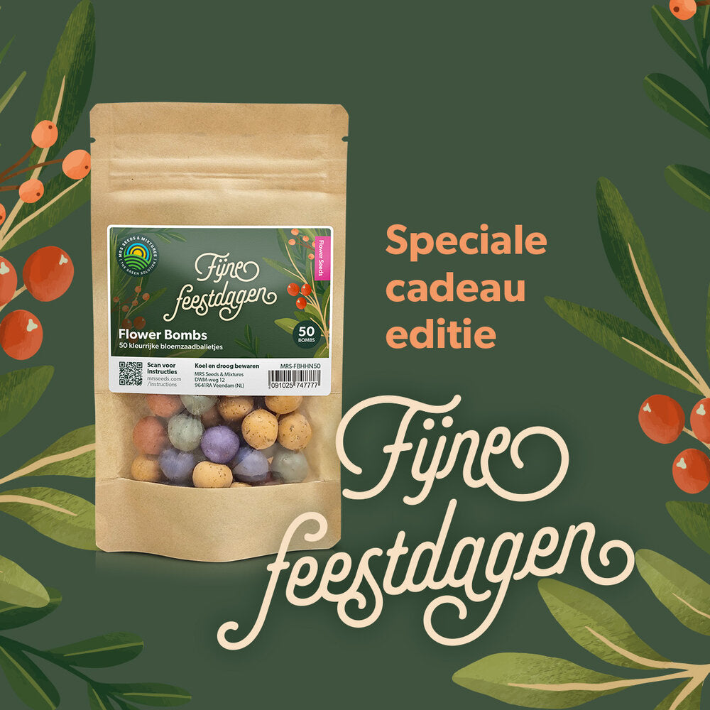  Flower Bombs - Zaadbommen Mix - Fijne Feestdagen!